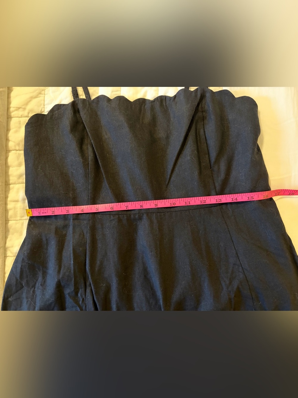 GAP Black Scalloped-Edge Midi Dress with Thin Straps - Picture 7 of 8